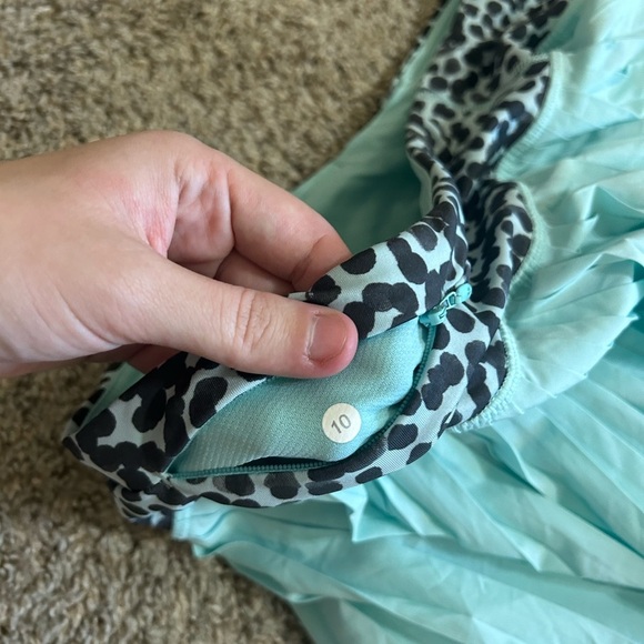 Lululemon Pleat To Street Skirt II Tranquil Blue/Ace Spot Black Sz 10 Aqua Blue - Picture 9 of 10